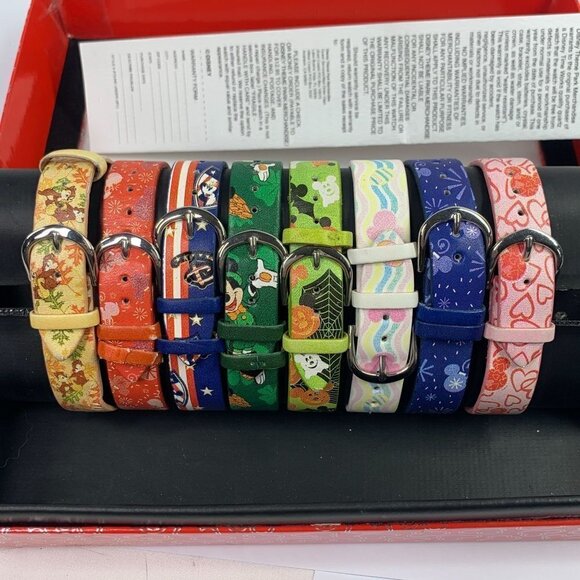 Disney Parks Gift Set of Eight Faux Leather Watch Bands In Presentation Box - Picture 7 of 11